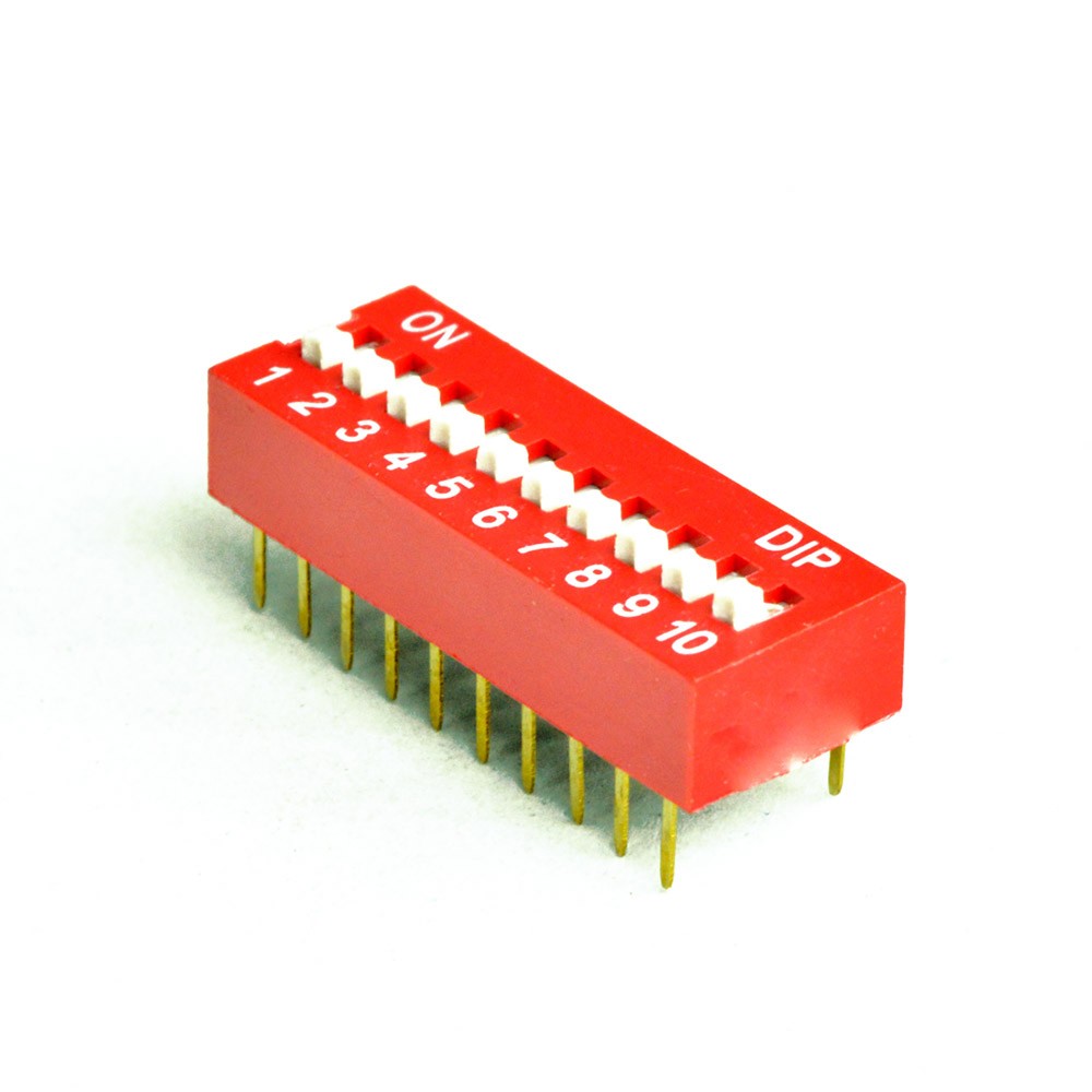 DIP Switch - 10 way , Vertical