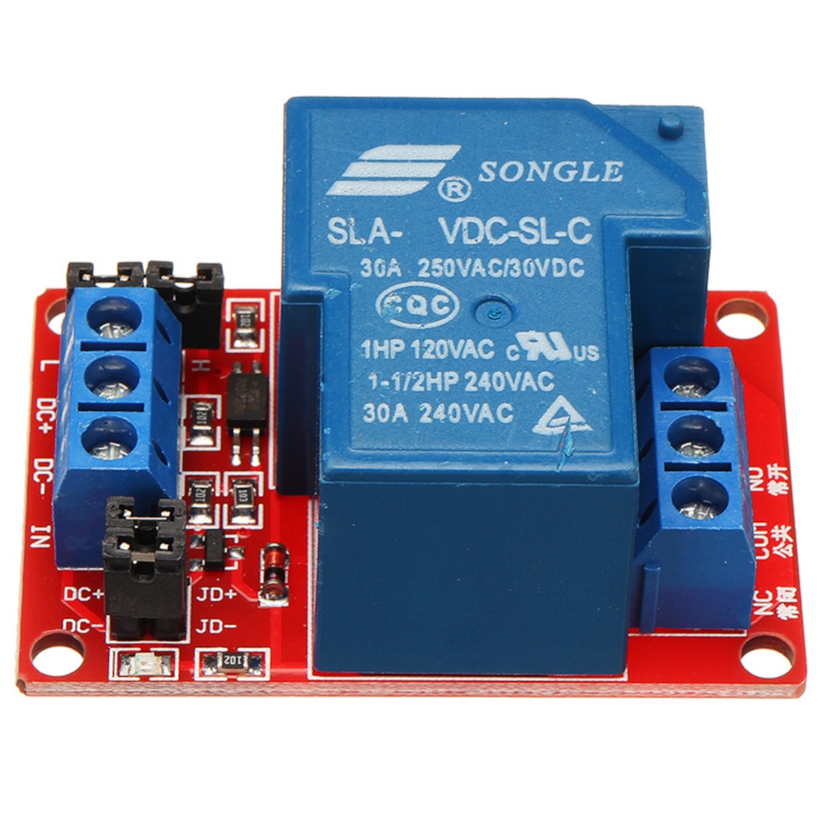 12V 30A 1 Channel Relay Module With Optocoupler Isolation High Power