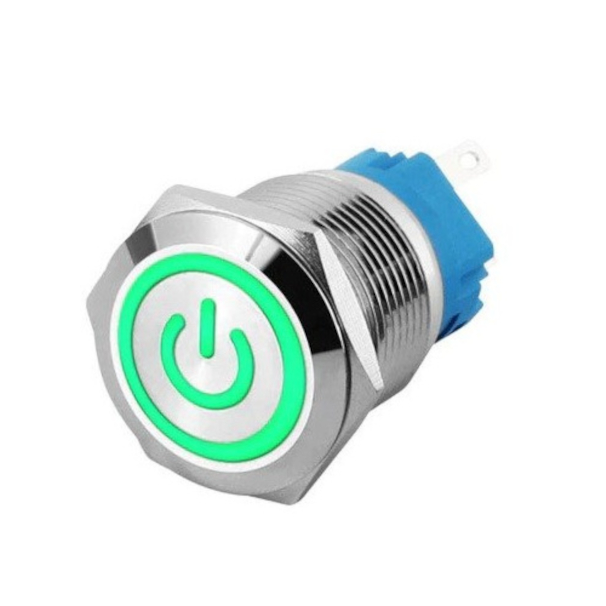 16mm ProMax PPS16005GPL Metal Push Button Switch Waterproof Latching Green