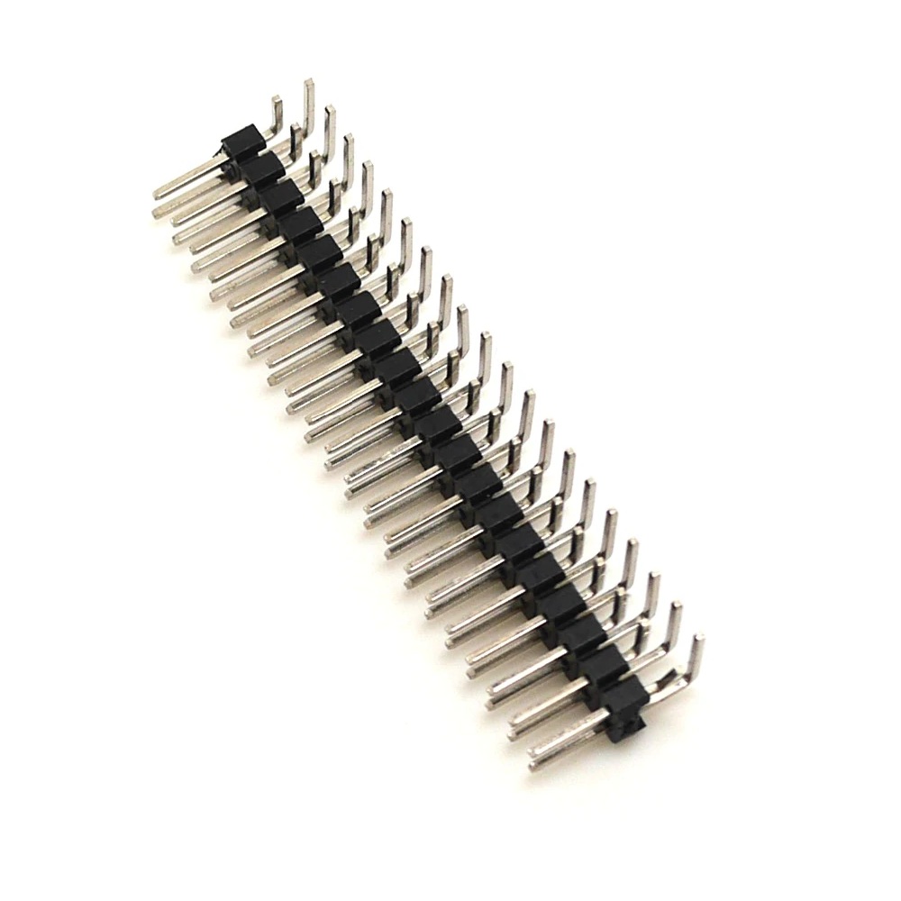 40 x 2 male Header Pins -  Right Angle 