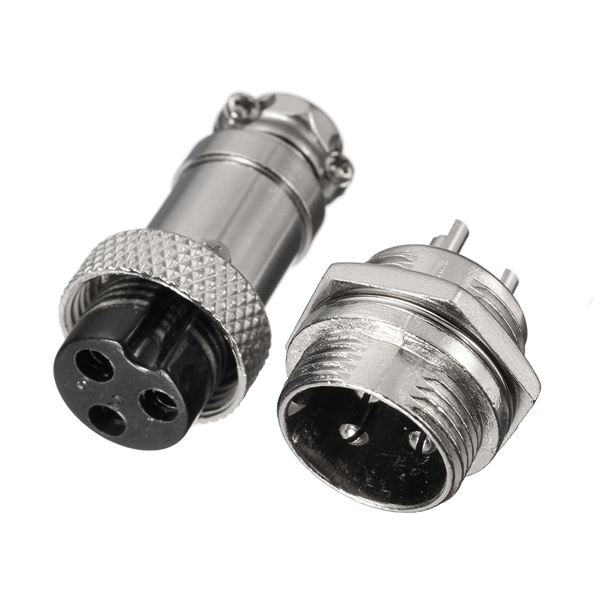 3 Pin GX16 Male Female Panel Mount Aviation Connector Plug
