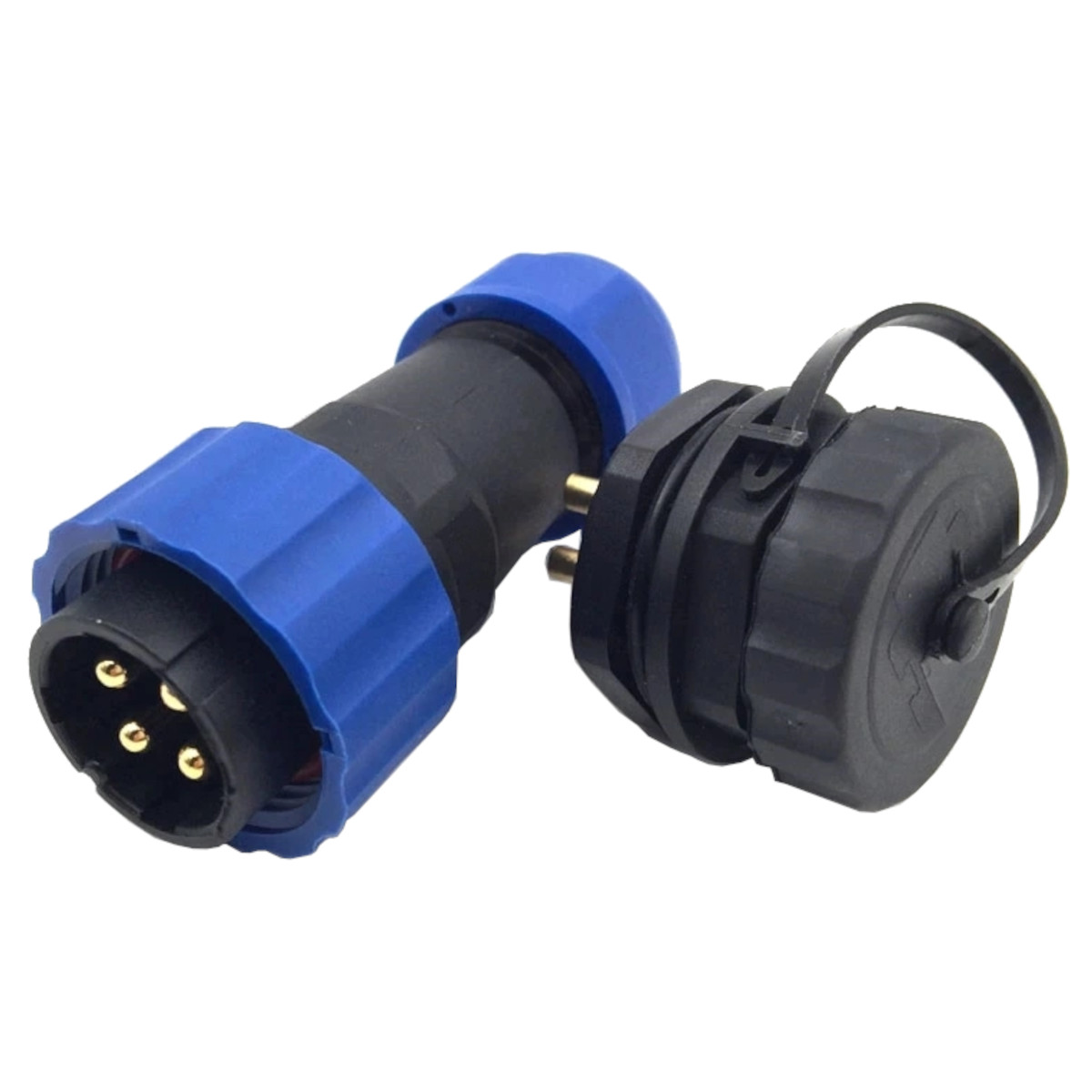 SD20 4-Pin 25A Waterproof Aviation Connector Kit (IP68, Panel Mount)