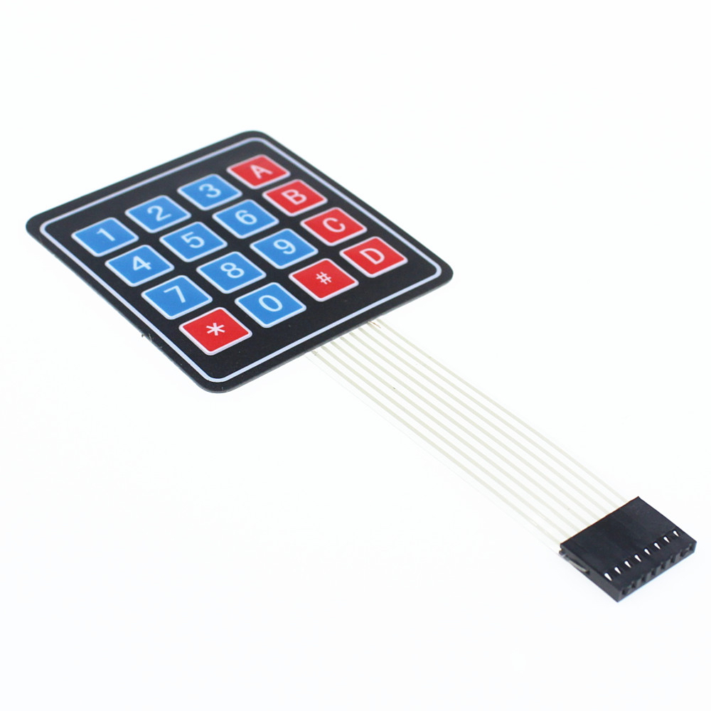 4x4 Matrix Membrane Keypad 16 Button Flexible Keyboard for Arduino, ESP32, Raspberry Pi