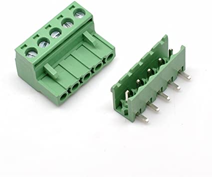 5 Pin Pluggable Screw Terminal Block Connector - Right Angle-5.08 Pitch