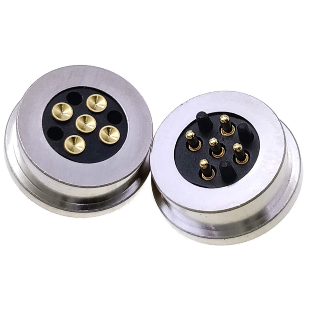 5P Magnetic Spring Loaded Pogo Pin Circular Polarised Connector Male Female