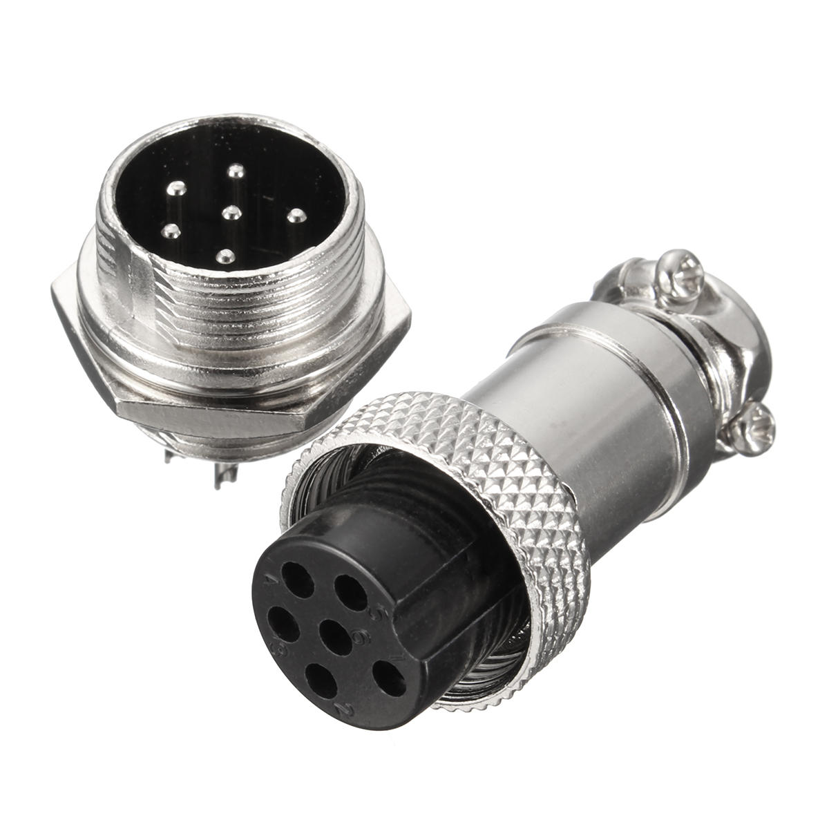 6 Pin GX16 Male Female Panel Mount Aviation Connector Plug