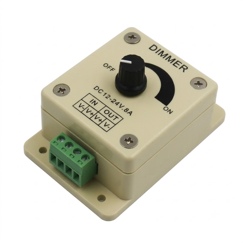 Adjustable Dimmer Switch For Single LED Strip 12V-24V, 8A