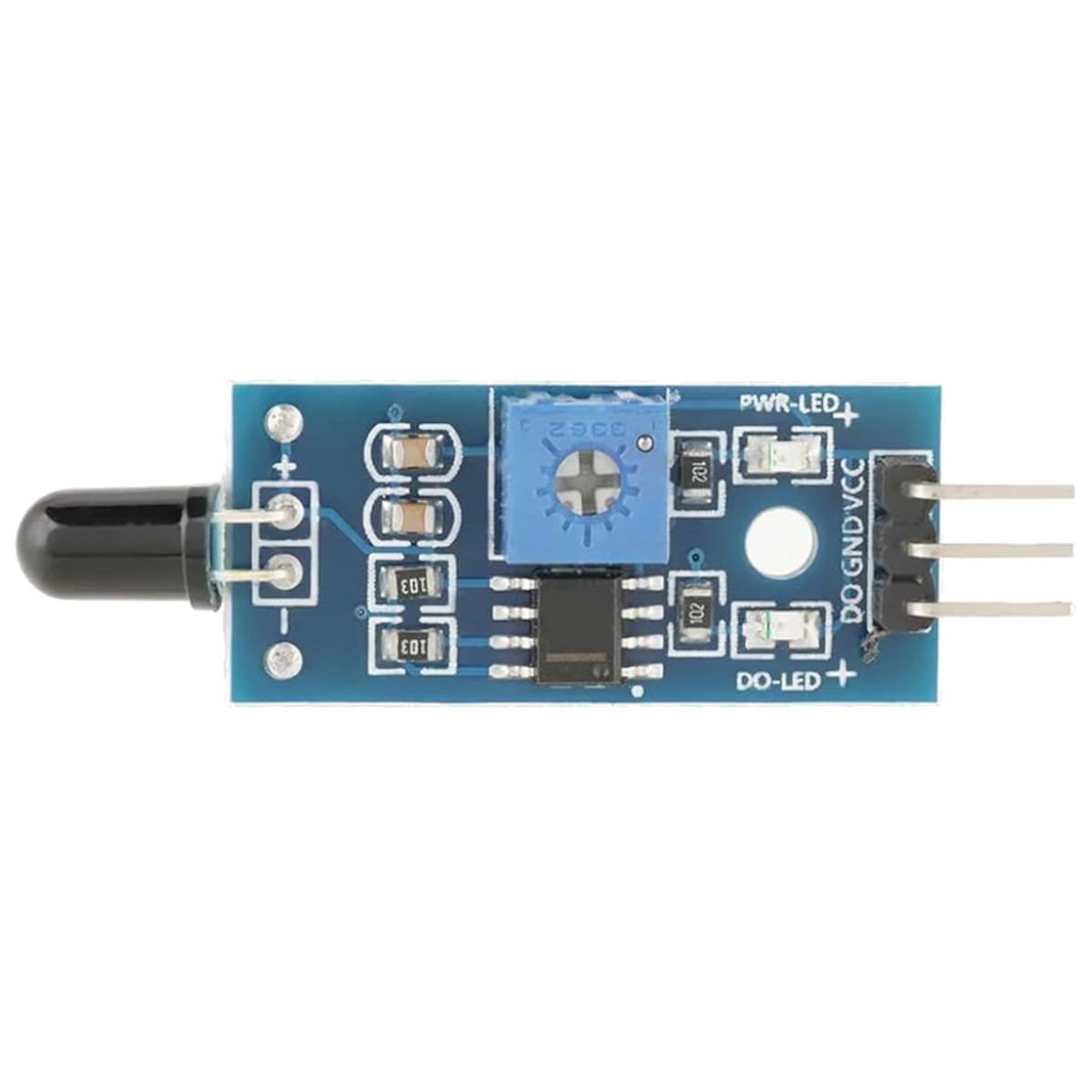 IR Flame Sensor Module - 3-Pin Digital Fire Detector with LM393 Comparator