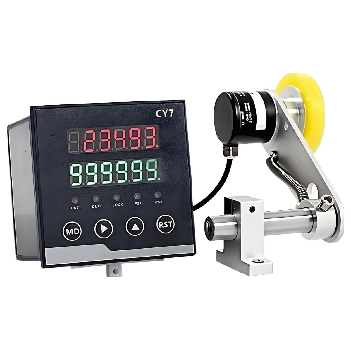 CY7 High-Resolution Digital Counting Meter Kit - 2000 PPR ABZ Encoder & 200mm Perimeter Wheel