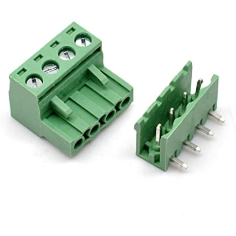 4 Pin Pluggable Screw Terminal Block Connector - Right Angle-5.08 Pitch