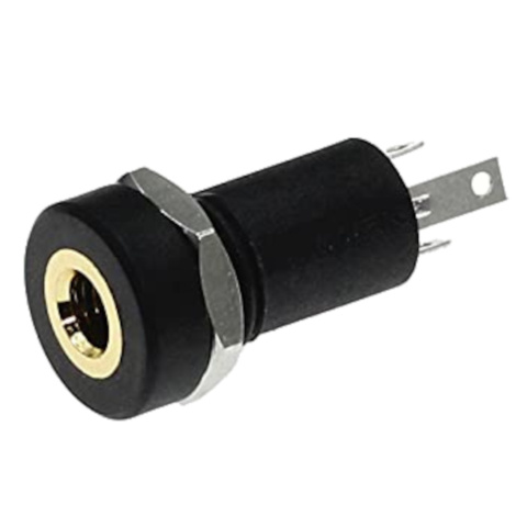 PJ-392A 3.5mm 4-Pin TRRS Audio Socket - Panel Mount with Nut (Stereo + Mic/Video)