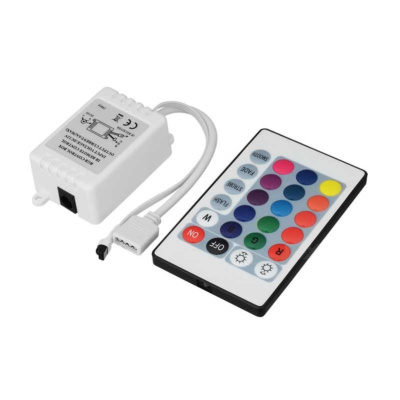 RGB 5050 LED Strip Controller box with 24 Key IR Remote Control 12V