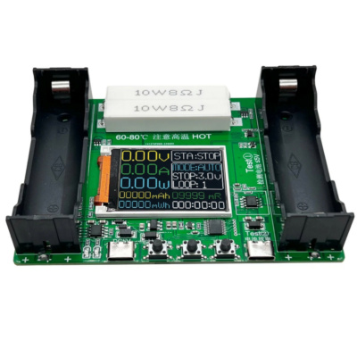 18650 Li-ion Battery Capacity Tester 1-Channel Automatic Charge Discharge Module Digital Type-C Auto