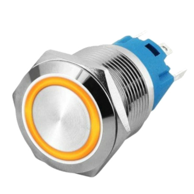 19mm ProMax PPS19005YRM Metal Push Button Switch Waterproof Momentary Yellow