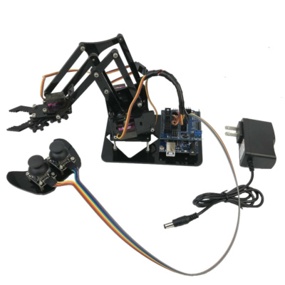 4 DOF Acrylic Robotic Mechanical Arm Programming With PS2 Controller & Servo Motor Claw DIY Kit
