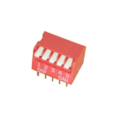 Dip Switch - 5 Way Right Angle Piano Type