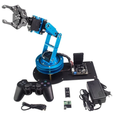 6 DOF Programming Robotic Arm With Servo Motor Claw & Multiple Controls Unassembled DIY Kit