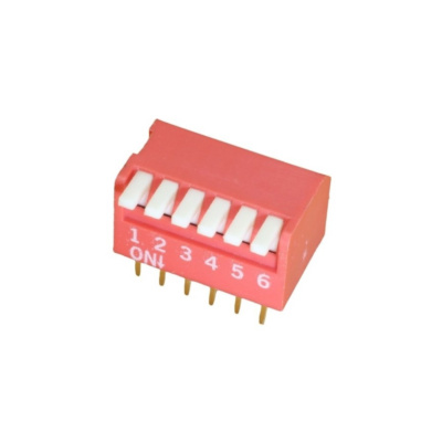 Dip Switch - 6 Way Right Angle Piano Type