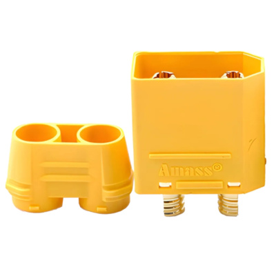 Amass XT90H-M Male Connector with Protective Cover - Yellow