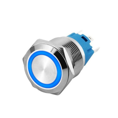 19mm ProMax PPS19006BRM Metal Push Button Switch Waterproof Momentary Blue