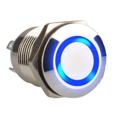 12mm ProMax PPS12006BRM Metal Push Button Switch Waterproof Momentary Blue 