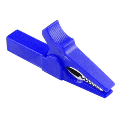 Alligator Clip Blue 55mm Copper Insulated Crocodile Opening 10mm for Banana Plug 4mm