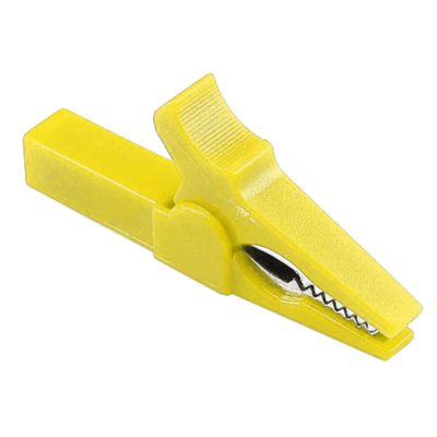 Alligator Clip Yellow 55mm Copper Insulated Crocodile Opening 10mm for Banana Plug 4mm