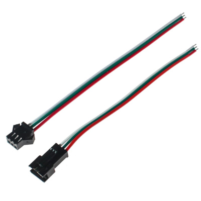 JST SM 3-Pin Connector Pair (Male + Female) with 15cm Wire - For WS2812B LED Strips
