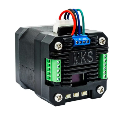 MKS SERVO42D CAN Closed Loop Motor Front View; Integrated Driver PCB Back View; NEMA17 40mm Motor Side Profile; Wiring Diagram for CAN Bus; Comparison MKS SERVO42D vs 42C