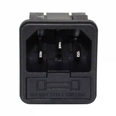 C14 IEC Electrical AC Power Socket Male 3 Pin with Fuse Holder
