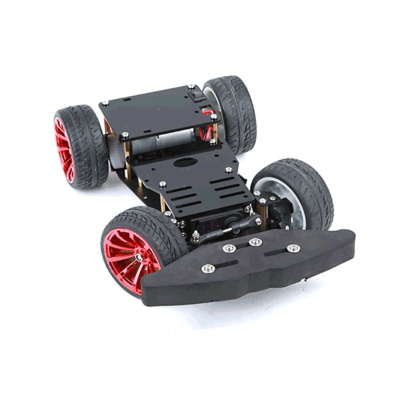 4 Wheel DIY Robot Platform Kit with Metal Servo Bearing Kit Steering