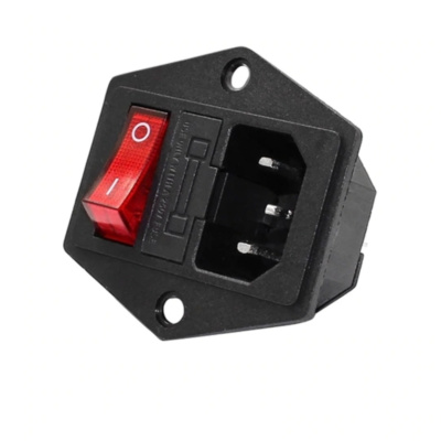 AC-04 Red Rocker Switch AC Power Socket Fuse Switch Connector