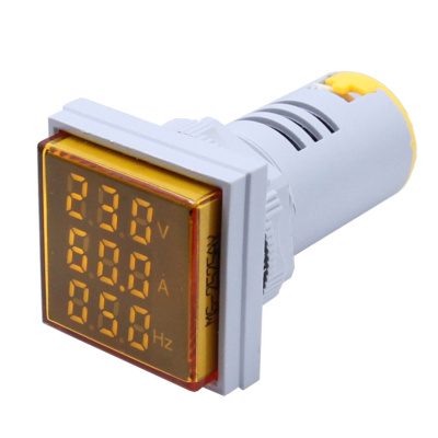 ProMax 3 in 1 Voltage Current Frequency Indicator Display Panel 22mm Yellow