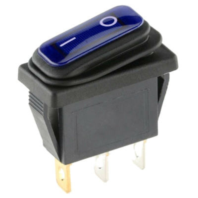 ProMax 16A 250V SPST Rocker Switch 12V Blue Led 2 Position ON OFF Latching Control KCD3 IP67