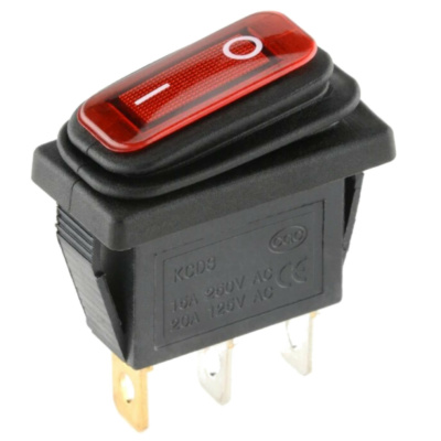 ProMax 16A 250V SPST Rocker Switch 12V RED Led 2 Position ON OFF Latching Control KCD3 IP67