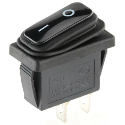 ProMax 16A 250V SPST Rocker Switch Black 2 Position ON OFF Latching Control KCD3 IP67