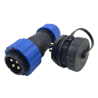 SD13 4PIN 5A Waterproof Panel Mount Aviation Male Plug+Female Socket IP68