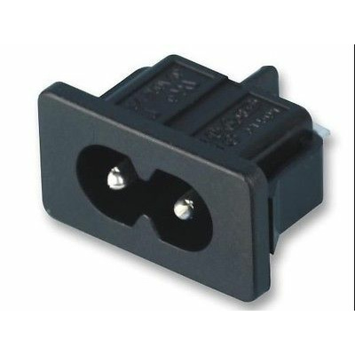 C8 IEC Electrical AC Power Socket Male 250V 2 Pin