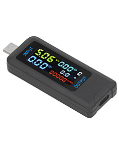 10-in-1 Type-C USB Tester - IPS Digital Voltmeter, Ammeter, Impedance & Power Bank Detector