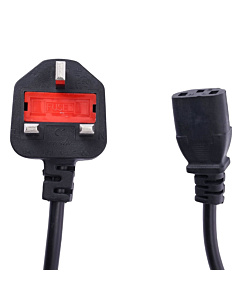 10A 250V 3 Pin UK plug to IEC C13 Female Socket 1.5M Power Cable with Fuse