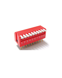 Dip Switch - 10 Way Right Angle Piano Type