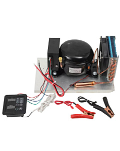 12-24VDC 75W 252 BTU BD25HC R134A Compressor Small Condensing Unit For 100L Refrigerator Freezer Cooler Air Cooling With Temperature Controller DIY KIT