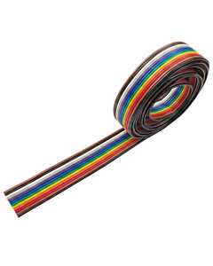 12 Core Multicolour Rainbow Ribbon Wire - 1 Meter Length for Electronics Prototyping