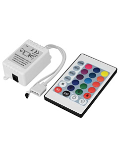 12V DC RGB LED Light Strip Driver IR Remote Controller 24 Keys