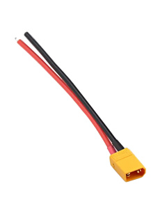 XT30 Male Connector with 16AWG High Temp Silicone Wire Pigtail - 10cm