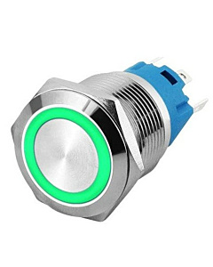 16mm ProMax PPS16006GRL-22F Metal Push Button Switch Waterproof Latching Green 2 Pole