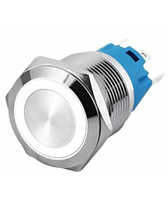 16mm ProMax PPS16220WRL-01F Metal Push Button Switch Waterproof Latching White Common NO