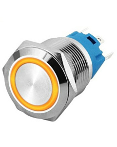 16mm ProMax PPS16220YRL-01F Metal Push Button Switch Waterproof Latching Yellow Common NO