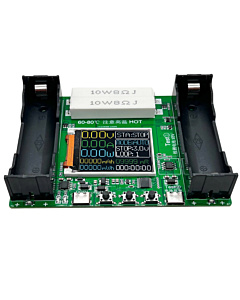 18650 Li-ion Battery Capacity Tester 2-Channel Automatic Charge Discharge Module Digital Type-C Auto