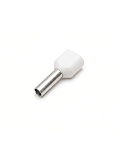Twin Insulated Bootlace Wire Crimp Ferrule End Terminal Lug-white-1 sqmm